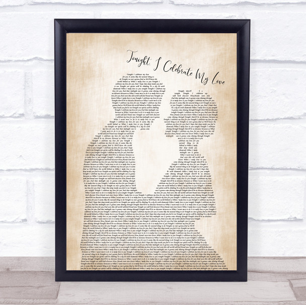 Roberta Flack & Peabo Bryson Tonight, I Celebrate My Love Man Lady Bride Lyric Music Poster Print