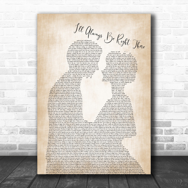 Bryan Adams I'll Always Be Right There Man Lady Bride Groom Song Lyric Music Poster Print
