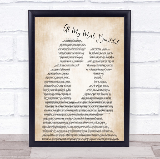 R.E.M. At My Most Beautiful Man Lady Bride Groom Wedding Song Lyric Music Poster Print