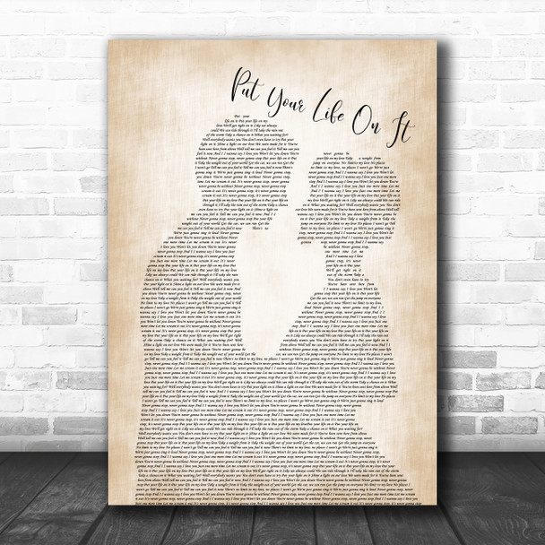 Kasabian Put Your Life On It Man Lady Bride Groom Wedding Song Lyric Music Poster Print