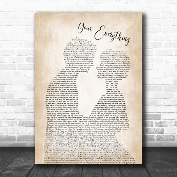 Keith Urban Your Everything Man Lady Bride Groom Wedding Song Lyric Music Poster Print