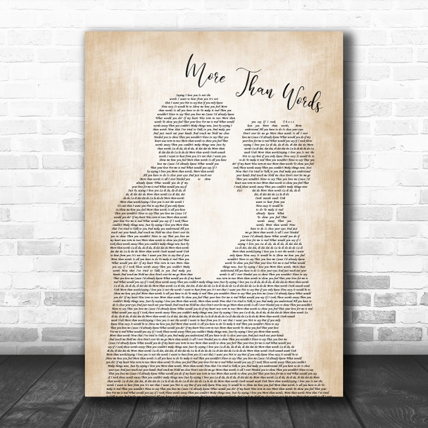 Extreme More Than Words Man Lady Bride Groom Wedding Song Lyric Music Poster Print