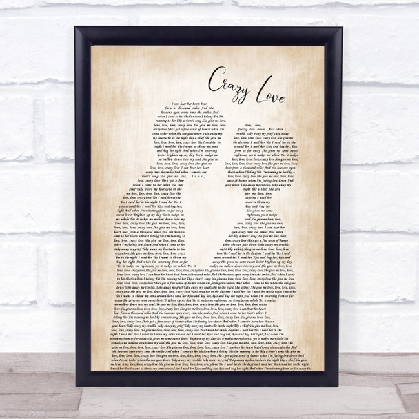 Van Morrison Crazy Love Man Lady Bride Groom Wedding Song Lyric Music Poster Print