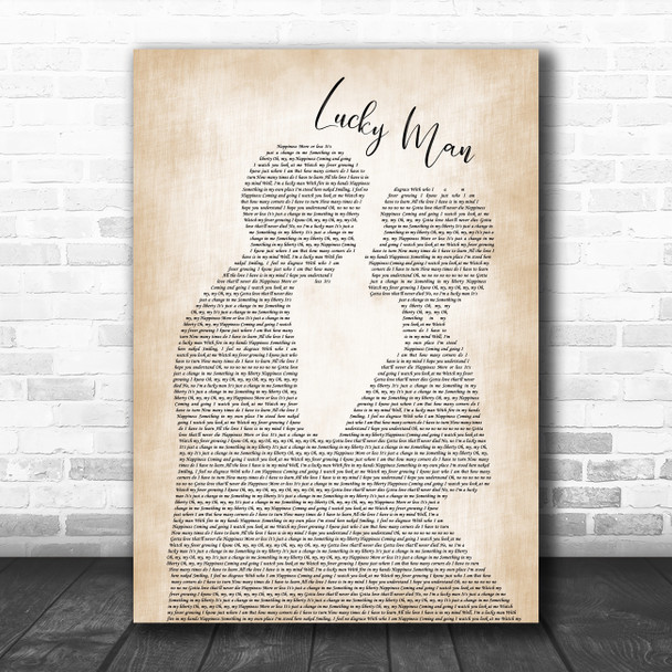 The Verve Lucky Man Man Lady Bride Groom Wedding Song Lyric Music Poster Print