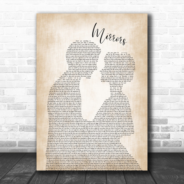 Justin Timberlake Mirrors Man Lady Bride Groom Wedding Song Lyric Music Poster Print