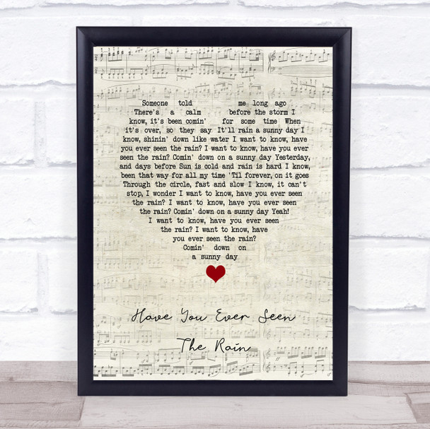 Creedence Clearwater Revival Have You Ever Seen The Rain Script Heart Lyric Music Poster Print