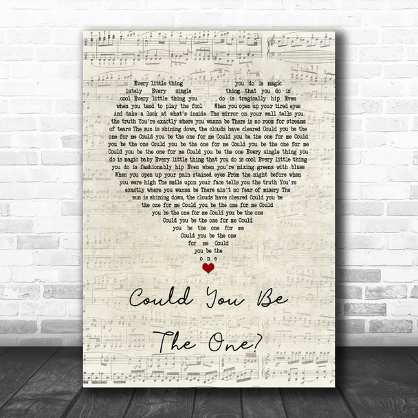 Stereophonics Could You Be The One Script Heart Song Lyric Music Poster Print Stereophonics Could You Be The One Script Heart Song Lyric Music Poster Print
