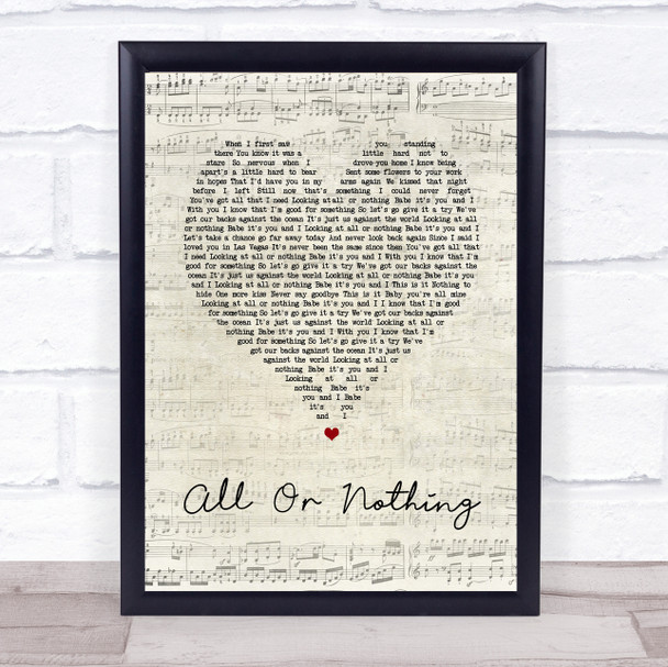 Theory Of A Deadman All Or Nothing Script Heart Song Lyric Music Poster Print