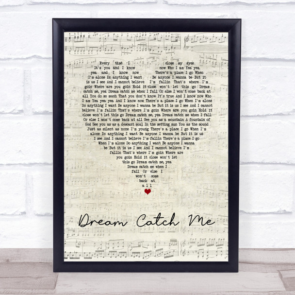 Newton Faulkner Dream Catch Me Script Heart Song Lyric Music Poster Print