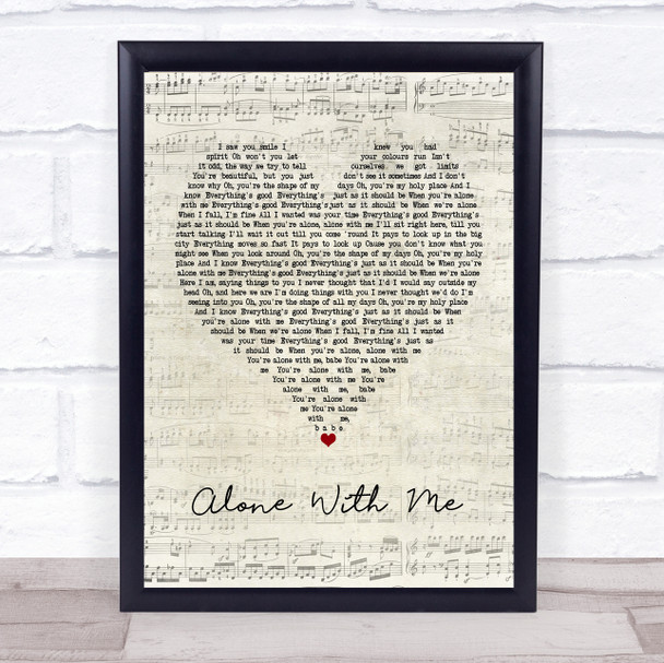 Vance Joy Alone With Me Script Heart Song Lyric Music Poster Print