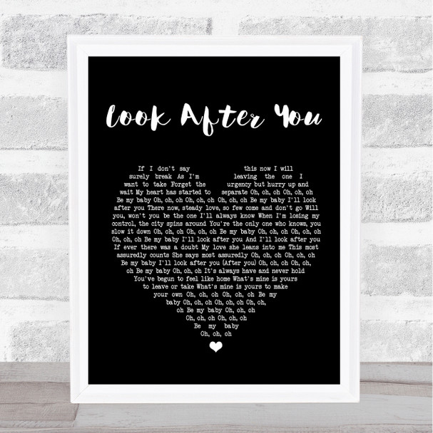 The Fray Look After You Black Heart Song Lyric Music Wall Art Print