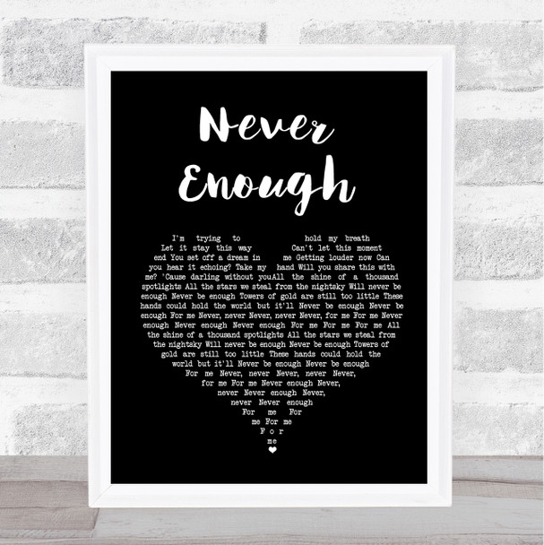 The Greatest Showman Never Enough Black Heart Song Lyric Music Wall Art Print