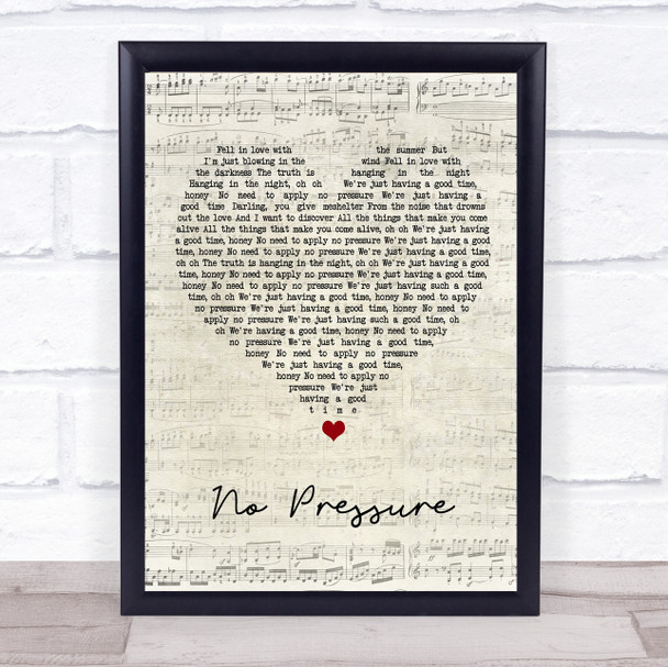 The Kooks No Pressure Script Heart Song Lyric Music Poster Print