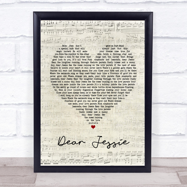 Madonna Dear Jessie Script Heart Song Lyric Music Poster Print