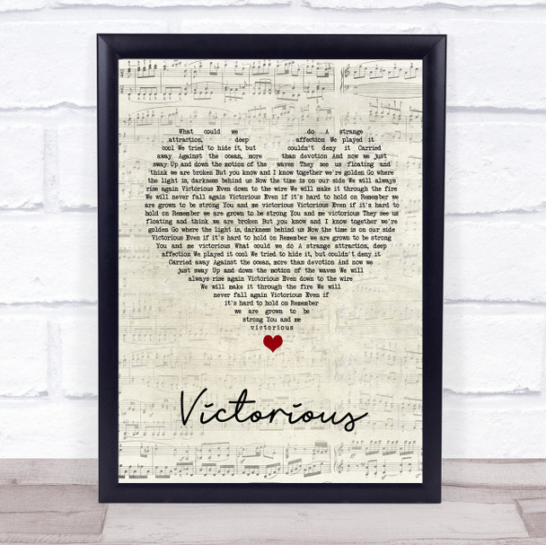 Psyko Punkz Victorious Script Heart Song Lyric Music Poster Print