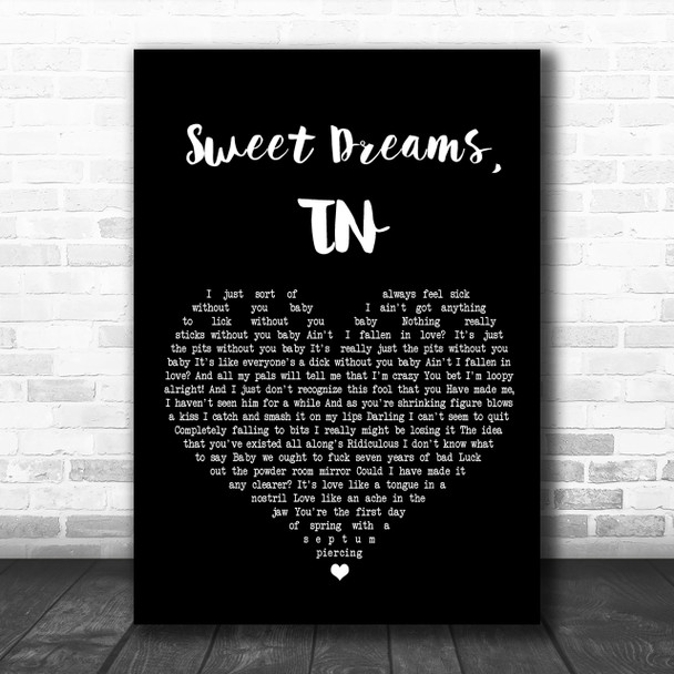 The Last Shadow Puppets Sweet Dreams TN Black Heart Song Lyric Music Wall Art Print