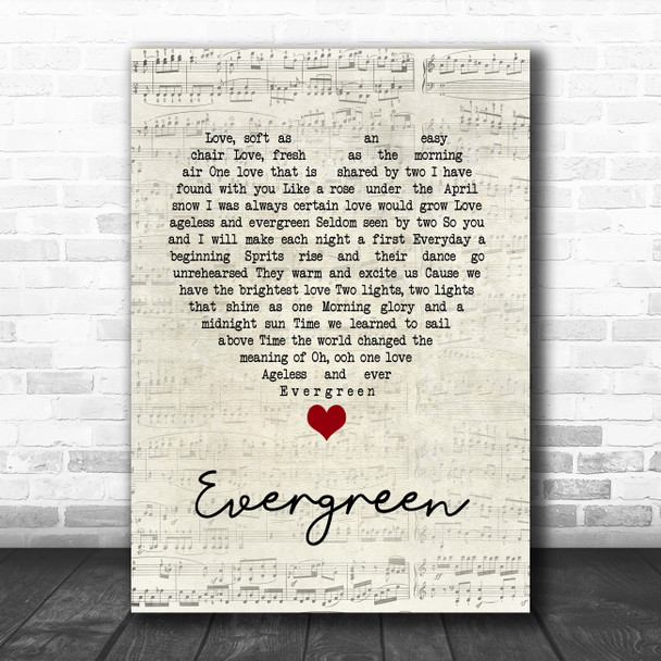 Luther Vandross Evergreen Script Heart Song Lyric Music Poster Print