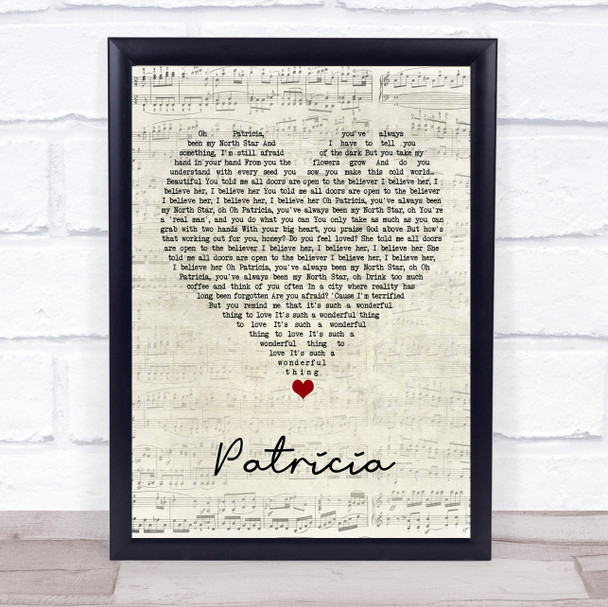 Florence + The Machine Patricia Script Heart Song Lyric Music Poster Print