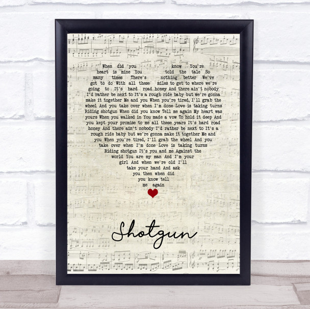 CHRISTINA AGUILERA Shotgun Script Heart Song Lyric Music Poster Print