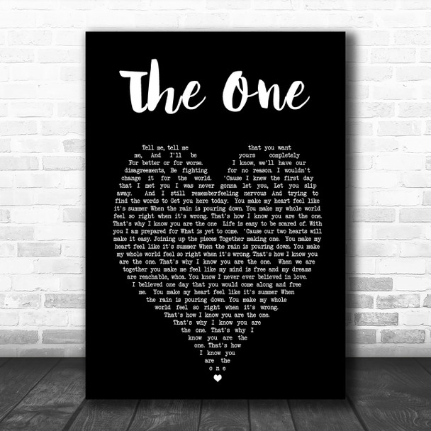The One Kodaline Black Heart Song Lyric Music Wall Art Print