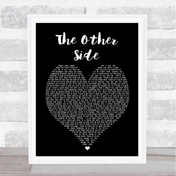 The Other Side The Greatest Showman Black Heart Song Lyric Music Wall Art Print