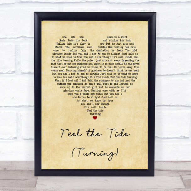 Mumford & Sons Feel the Tide (Turning) Vintage Heart Song Lyric Music Poster Print