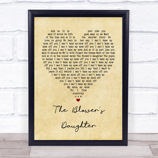 Damien Rice The Blower's Daughter Vintage Heart Song Lyric Music Poster Print