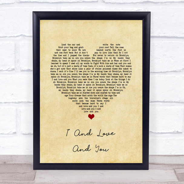 The Avett Brothers I And Love And You Vintage Heart Song Lyric Music Poster Print