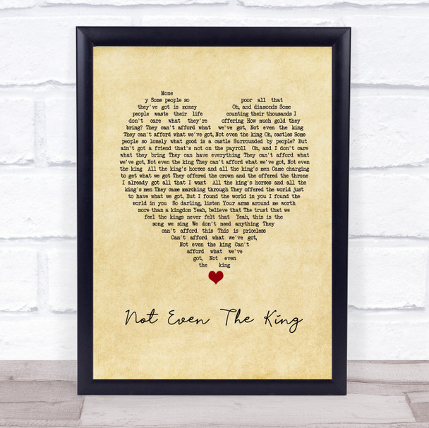 Alicia Keys Not Even The King Vintage Heart Song Lyric Music Poster Print