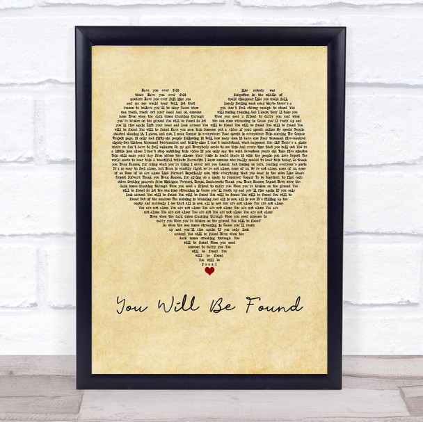 Ben Platt You Will Be Found Vintage Heart Song Lyric Music Poster Print