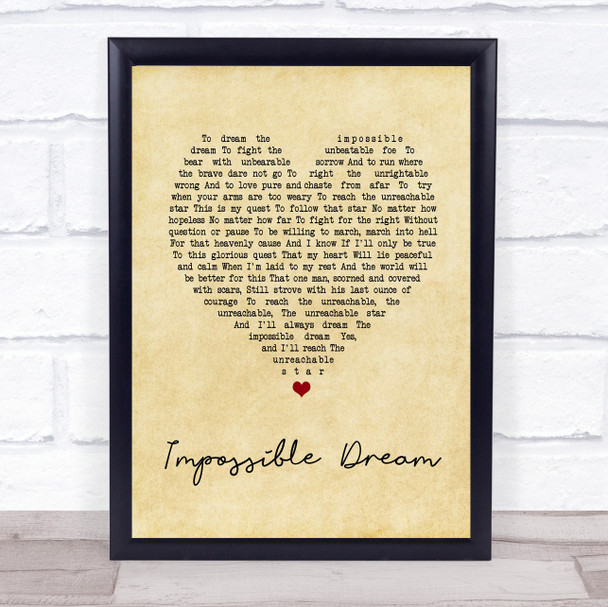 Luther Vandross Impossible Dream Vintage Heart Song Lyric Music Poster Print