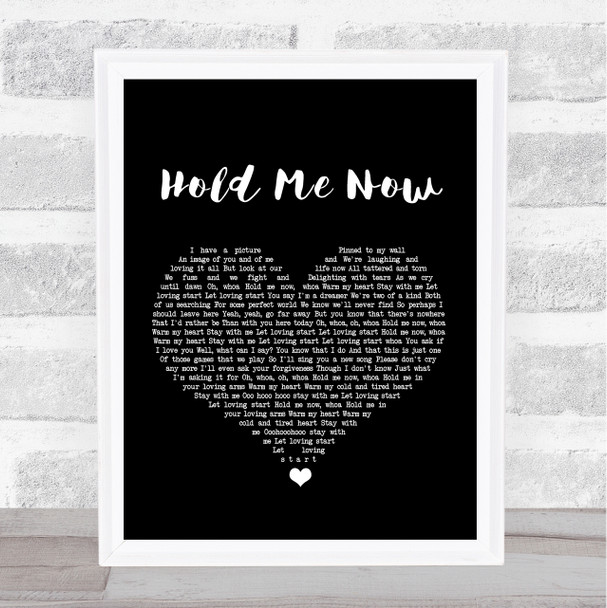 Thompson Twins Hold Me Now Black Heart Song Lyric Music Wall Art Print