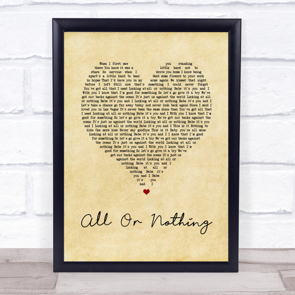 Theory Of A Deadman All Or Nothing Vintage Heart Song Lyric Music Poster Print
