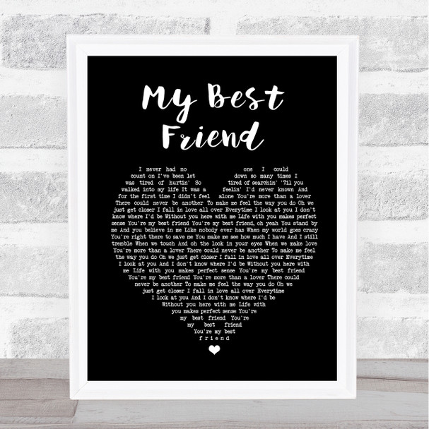 Tim McGraw My Best Friend Black Heart Song Lyric Music Wall Art Print