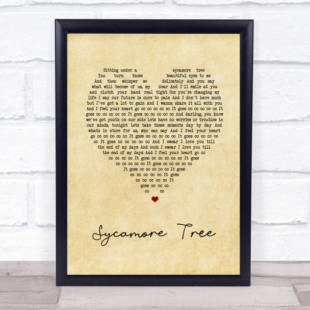 The Hunna Sycamore Tree Vintage Heart Song Lyric Music Poster Print