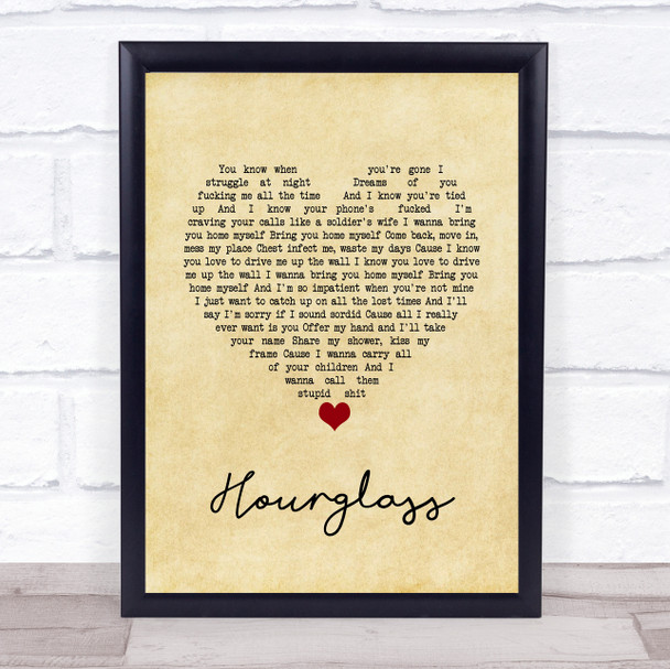 Catfish And The Bottlemen Hourglass Vintage Heart Song Lyric Music Poster Print