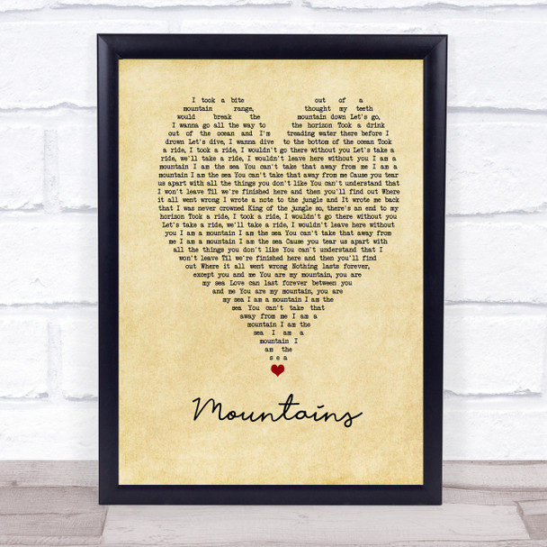 Biffy Clyro Mountains Vintage Heart Song Lyric Music Poster Print