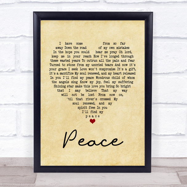 Michael McDonald Peace Vintage Heart Song Lyric Music Poster Print