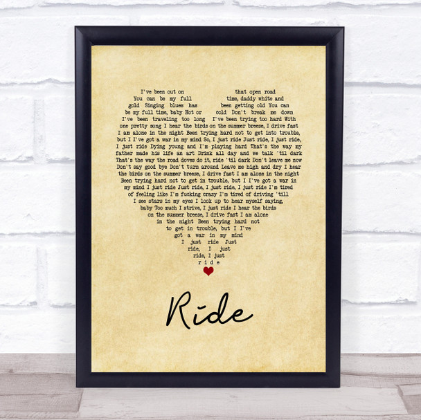 Lana Del Rey Ride Vintage Heart Song Lyric Music Poster Print