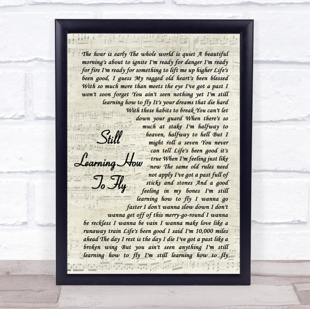 Rodney Crowell Still Learning How To Fly Vintage Script Song Lyric Music Poster Print