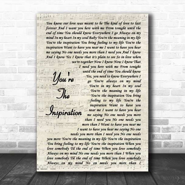 Chicago You're The Inspiration Vintage Script Song Lyric Music Poster Print