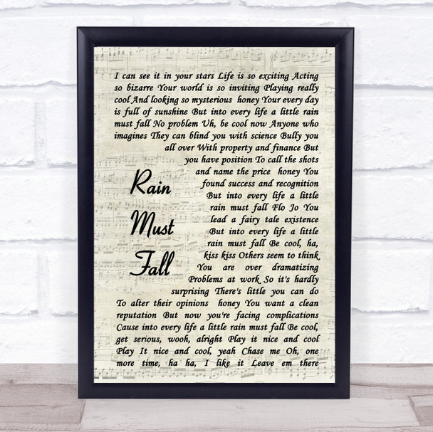 Queen Rain Must Fall Vintage Script Song Lyric Music Poster Print Queen Rain Must Fall Vintage Script Song Lyric Music Poster Print