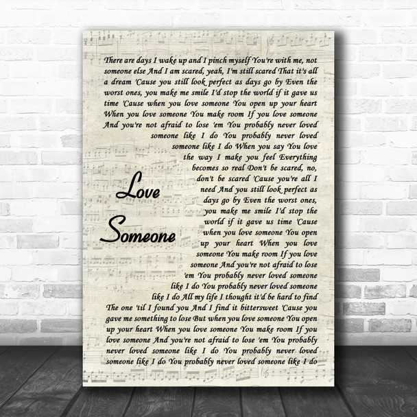 Lukas Graham Love Someone Vintage Script Song Lyric Music Poster Print