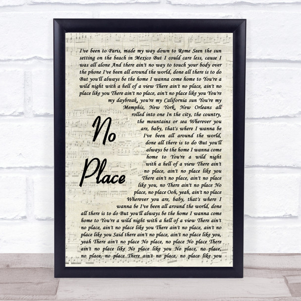 Backstreet Boys No Place Vintage Script Song Lyric Music Poster Print