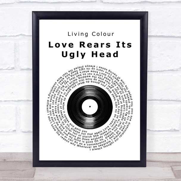 Living Colour Love rears its ugly head Vinyl Record Song Lyric Music Poster Print