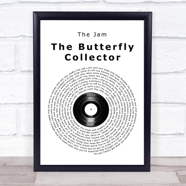 The Jam The Butterfly Collector Vinyl Record Song Lyric Music Poster Print