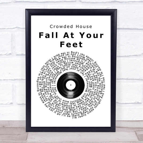 Crowded House Fall At Your Feet Vinyl Record Song Lyric Music Poster Print