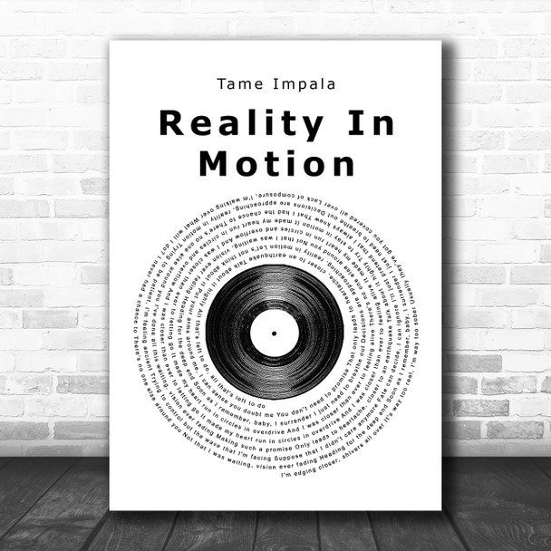 Tame Impala Reality In Motion Vinyl Record Song Lyric Music Poster Print