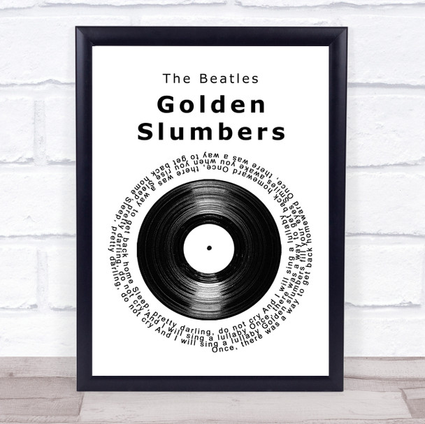 The Beatles Golden Slumbers Vinyl Record Song Lyric Music Poster Print