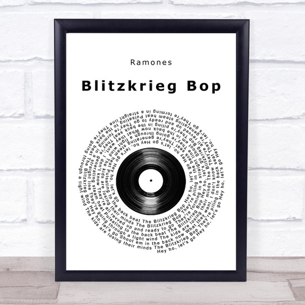 Ramones Blitzkrieg Bop Vinyl Record Song Lyric Music Poster Print